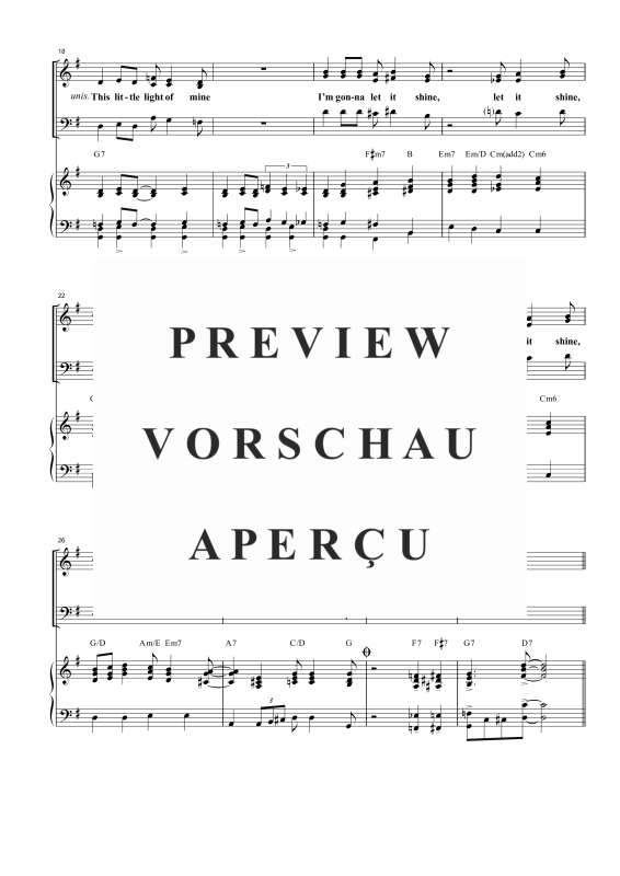 Produktgalerie: Seite 8 von 11 This Little Light Of Mine, , Gemischter Chor SAB und Klavier