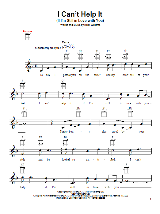 Product gallery: Page 1 of 1 I Can't Help It (If I'm Still In Love With You), Hank Williams