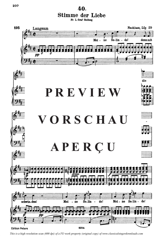 Product gallery: Page 2 of 3 Stimme der Liebe D.412, , High Voice and Piano