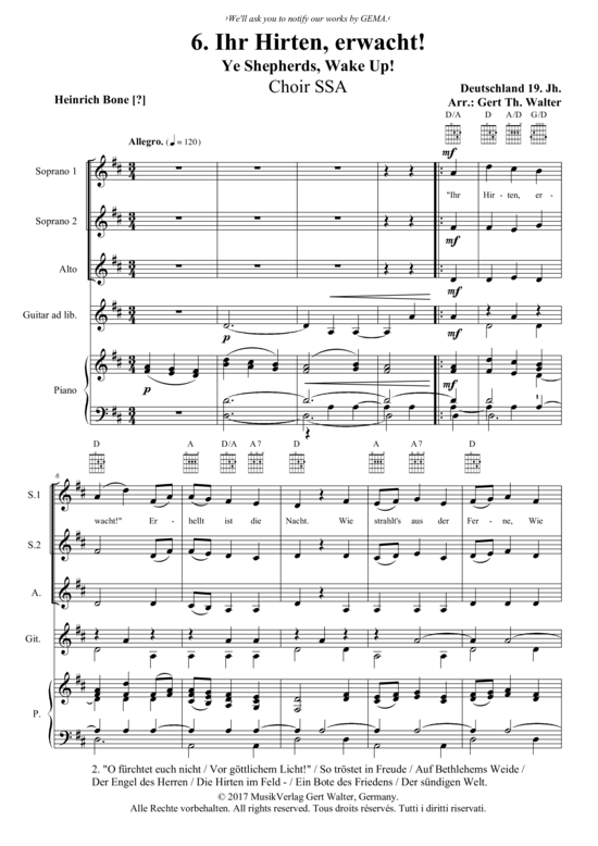 Produktbild zu: Ihr Hirten, erwacht Traditional