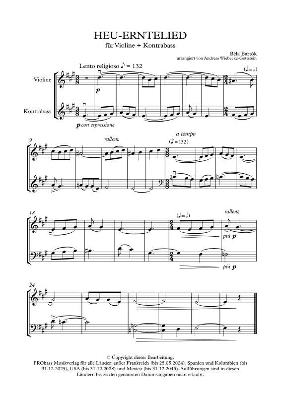 gallery: 12 Duos, , Violine und Kontrabass