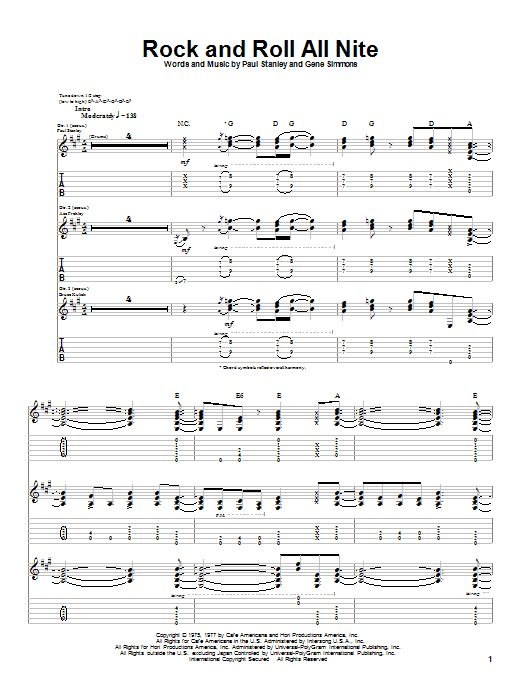 Produktgalerie: Seite 1 von 1 Rock And Roll All Nite, KISS, Gitarre