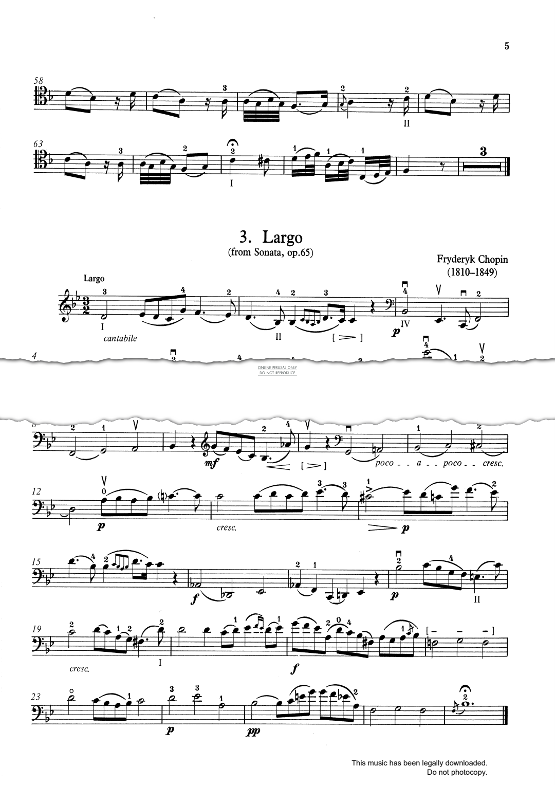 Product gallery: Page 1 of 1 Largo (from 'Sonata, Op.65'), Frederic Chopin