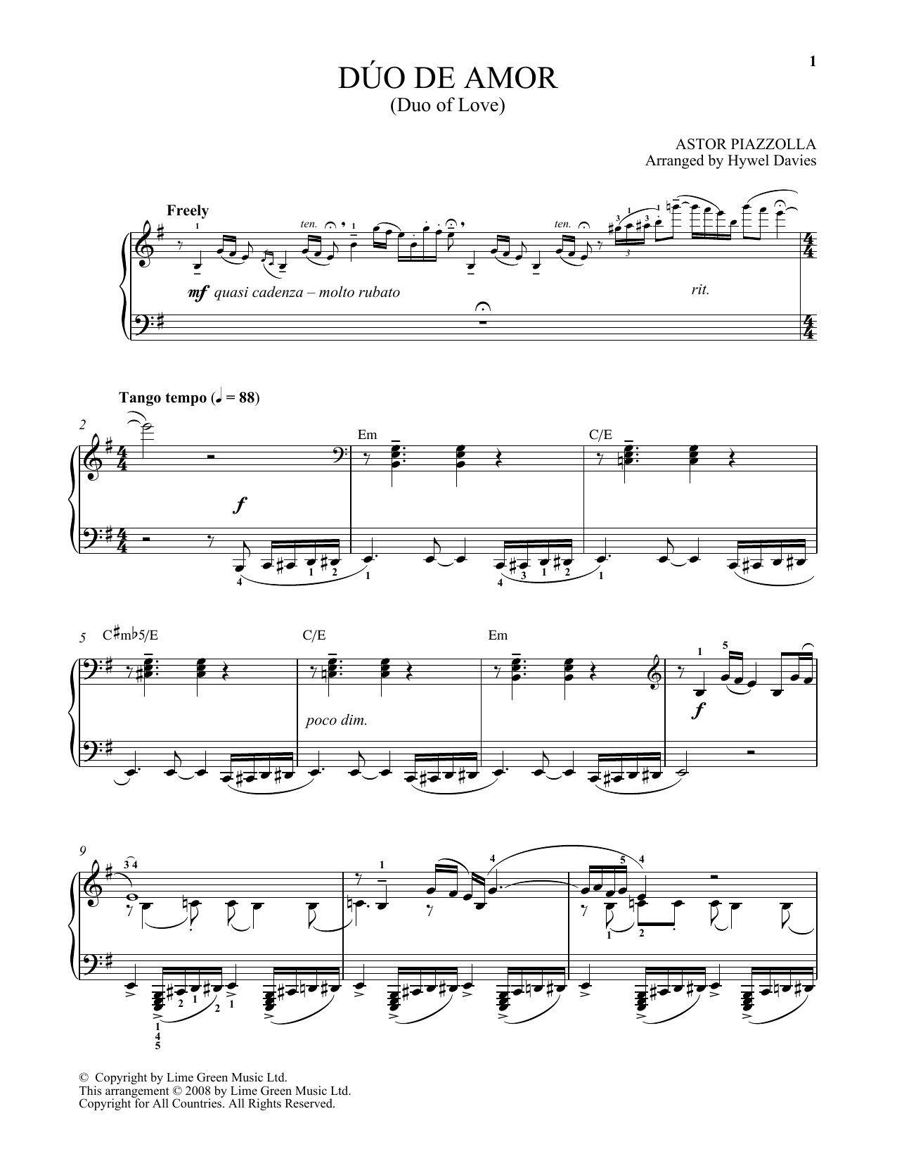 Product gallery: Page 1 of 1 Duo De Amor, Astor Piazzolla