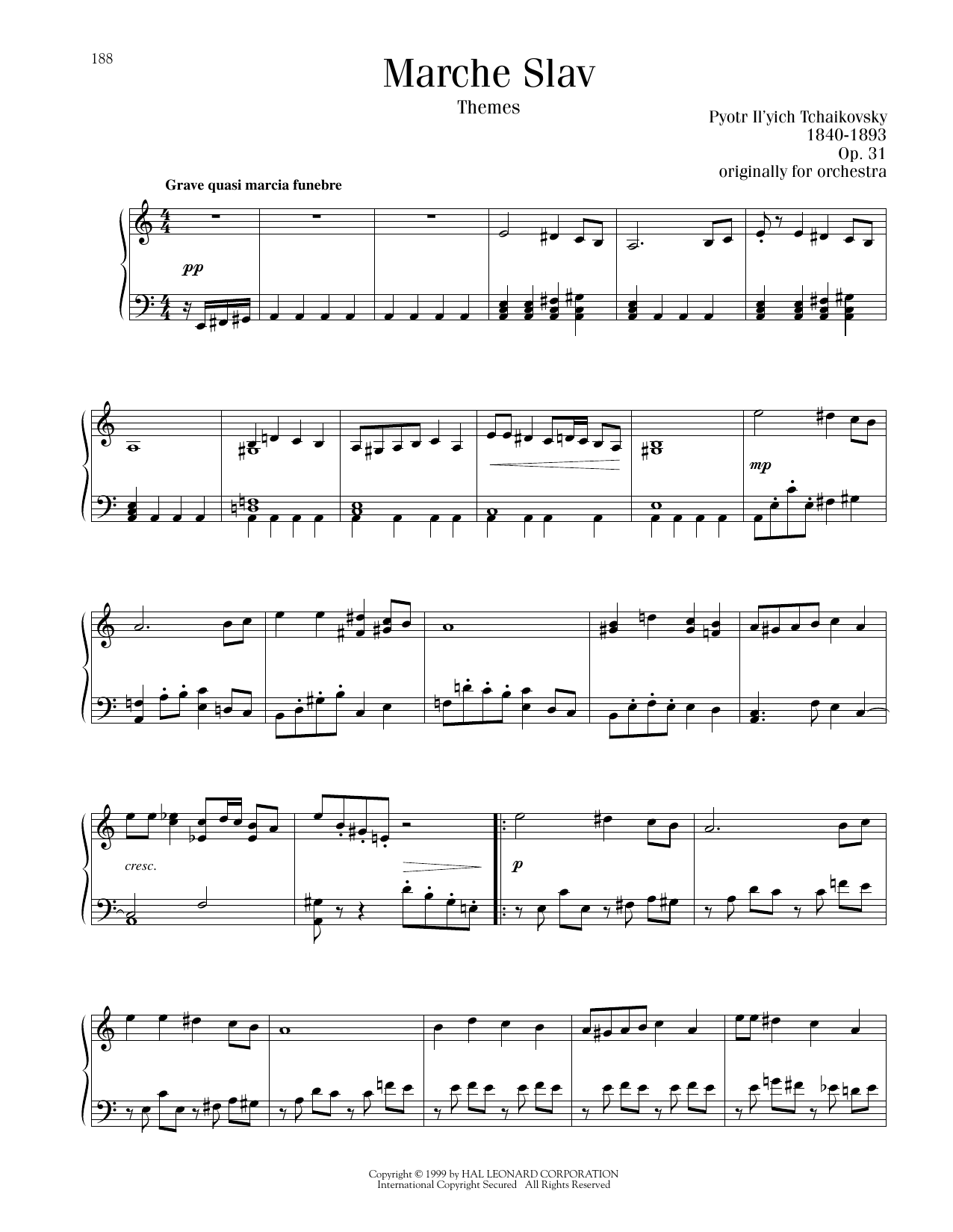 Produktbild zu: Marche Slav, Op. 31