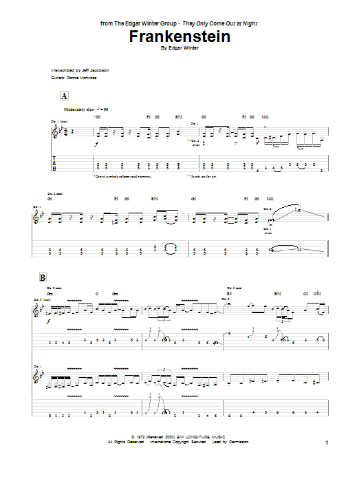 Produktgalerie: Seite 1 von 1 Frankenstein, Edgar Winter Group, Gitarre