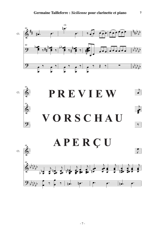 Product gallery: Page 8 of 13 Sicilienne , , (clarinet in Bb + piano)