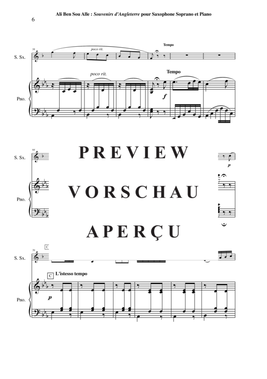 Product gallery: Page 7 of 17 Souvenirs d´Angleterre , , (soprano saxophone + piano)