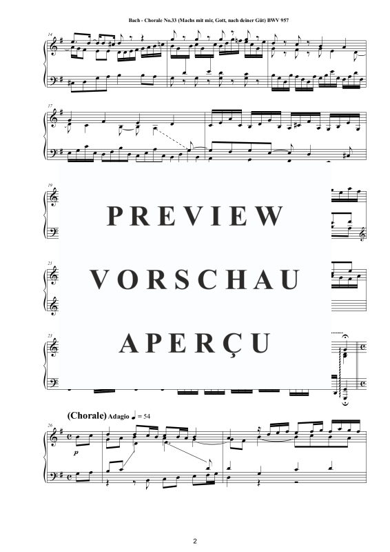 Produktgalerie: Seite 3 von 4 Präludium Choral No.33 in G-Dur (Machs mit mir, Gott, nach deiner Güt) BWV 957, , Klavier Solo