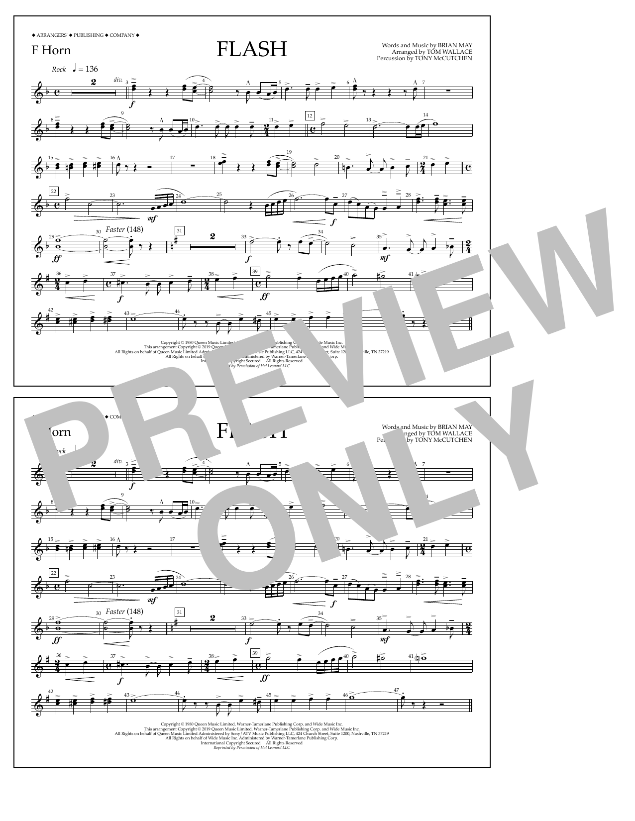 Product picture to: Flash (arr. Tom Wallace) - F Horn