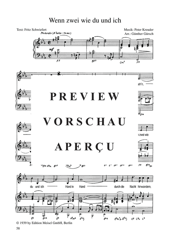 Produktgalerie: Seite 4 von 4 Wenn zwei wie du und ich, , Klavier und Gesang