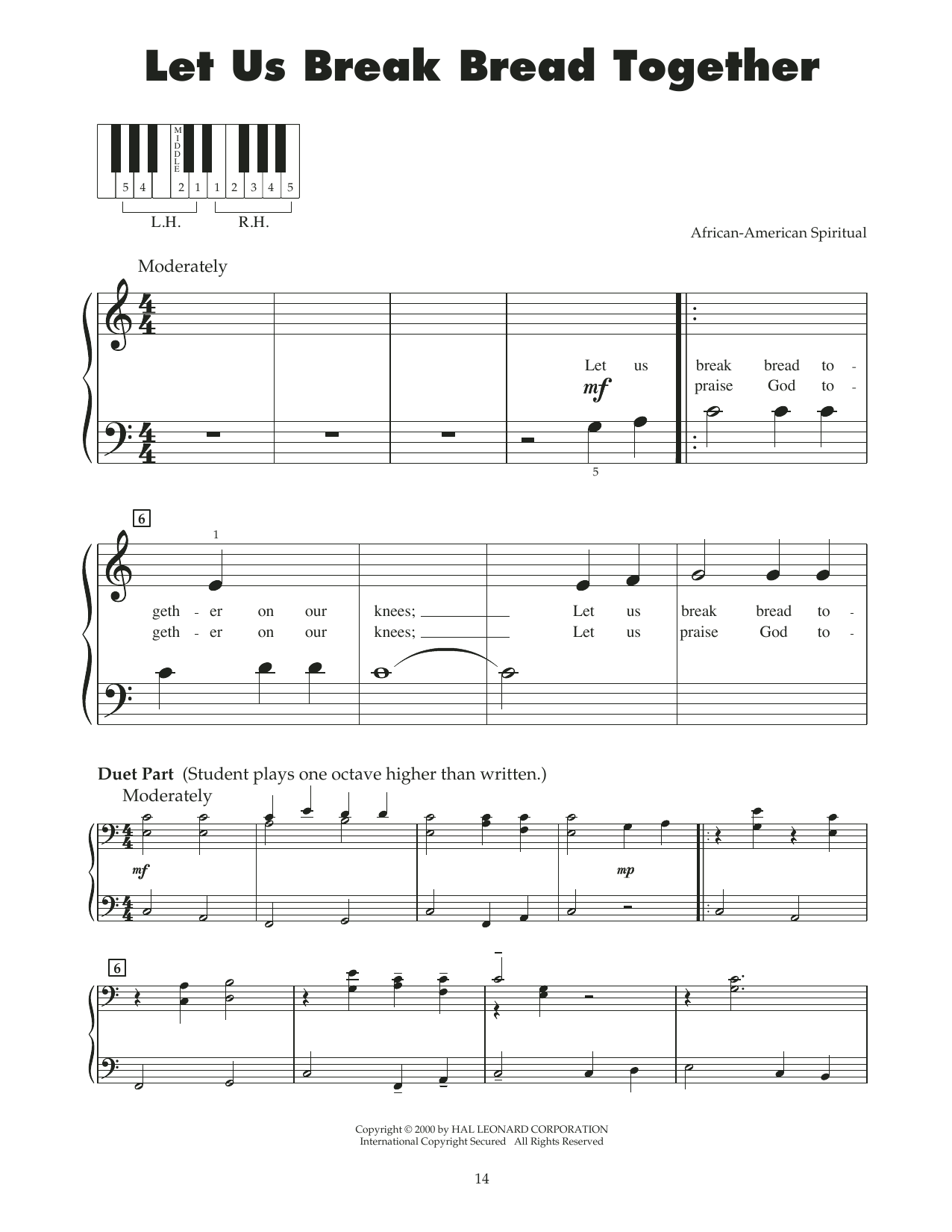 Product gallery: Page 1 of 1 Let Us Break Bread Together (arr. Carol Klose), Traditional Spiritual