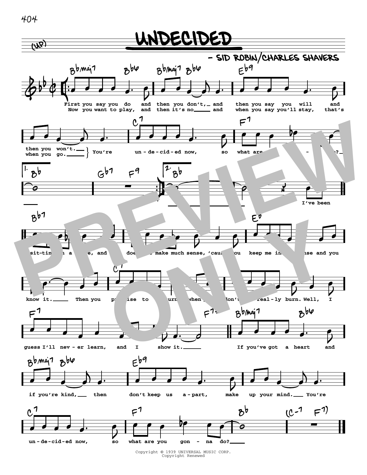 Produktbild zu: Undecided (High Voice)