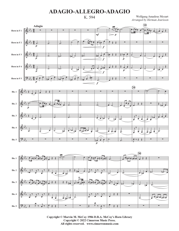 Product picture to: Adagio, Allegro, and AdagioWolfgang Amadeus Mozart