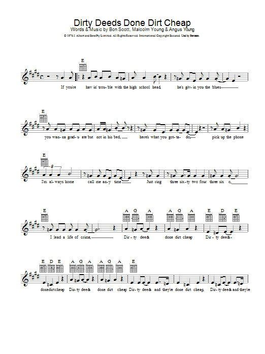 Produktgalerie: Seite 1 von 1 Dirty Deeds Done Dirt Cheap, AC/DC, Melodieinstrument