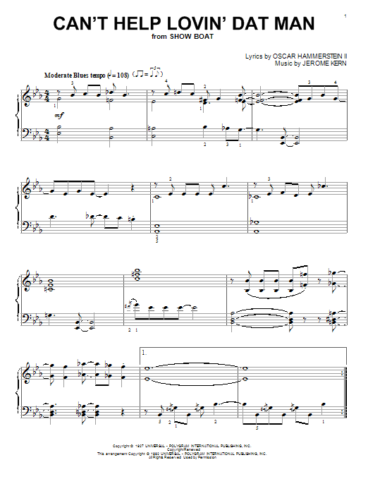 Product gallery: Page 1 of 1 Can't Help Lovin' Dat Man, Jerome Kern