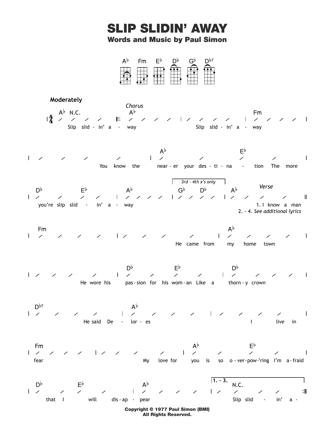 Product gallery: Page 1 of 1 Slip Slidin' Away, Paul Simon
