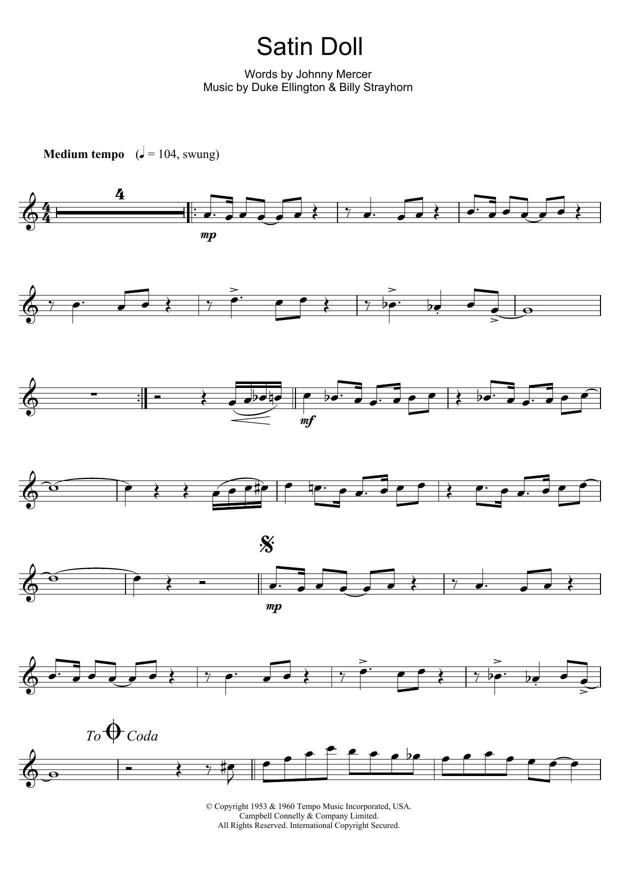 Product gallery: Page 1 of 1 Satin Doll, Duke Ellington