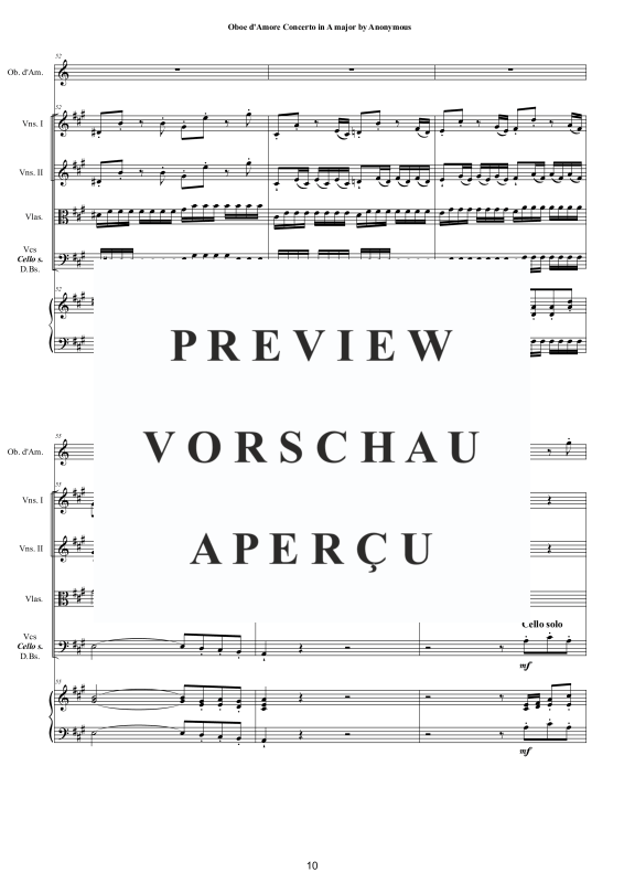 Product gallery: Page 11 of 11 Concerto in A-Dur, , Oboe D'Amore Solo, String Ensemble, and Harpsichord