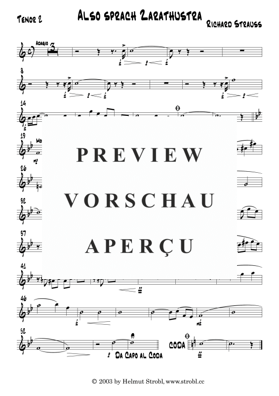 Product gallery: Page 10 of 11 Also sprach Zarathustra, , Saxophone Quintet