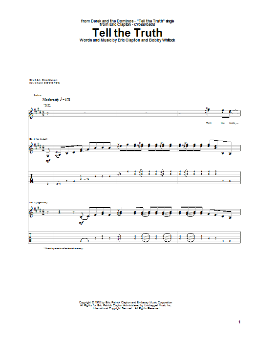 Product gallery: Page 1 of 1 Tell The Truth, Eric Clapton