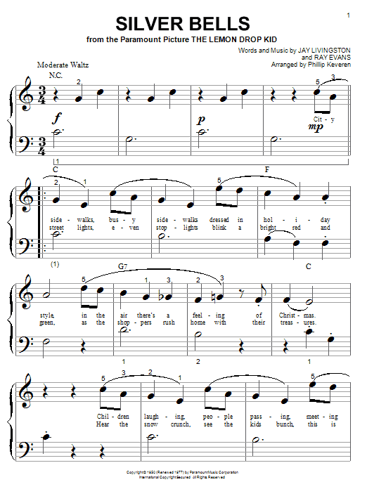 Product gallery: Page 1 of 1 Silver Bells (arr. Phillip Keveren), Jay Livingston