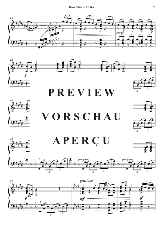 Product gallery: Page 5 of 10 November - Troika - The Seasons, Op. 37b, No. 11 , , Piano Solo