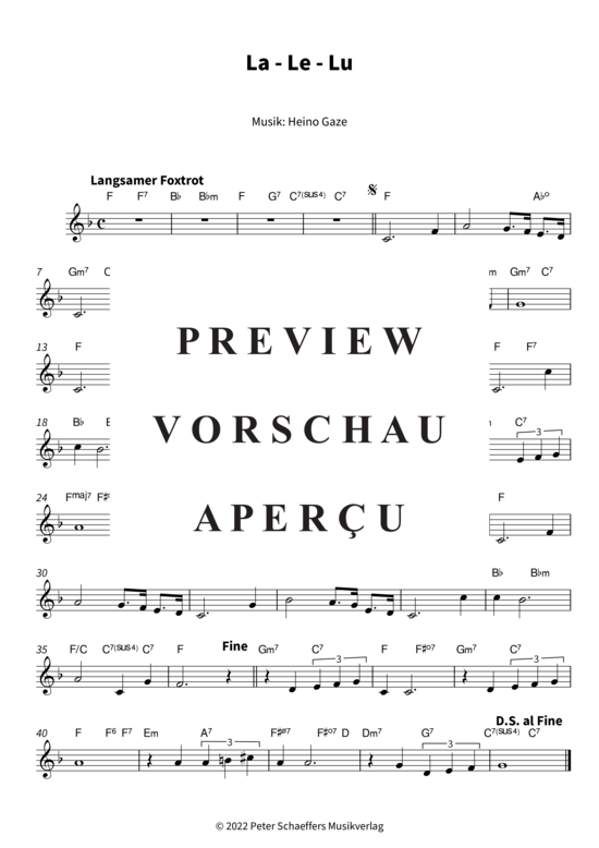 gallery: La - Le - Lu (Soloinstrument in C + Akkorde) , Rühmann, Heinz,  (Leadsheet)