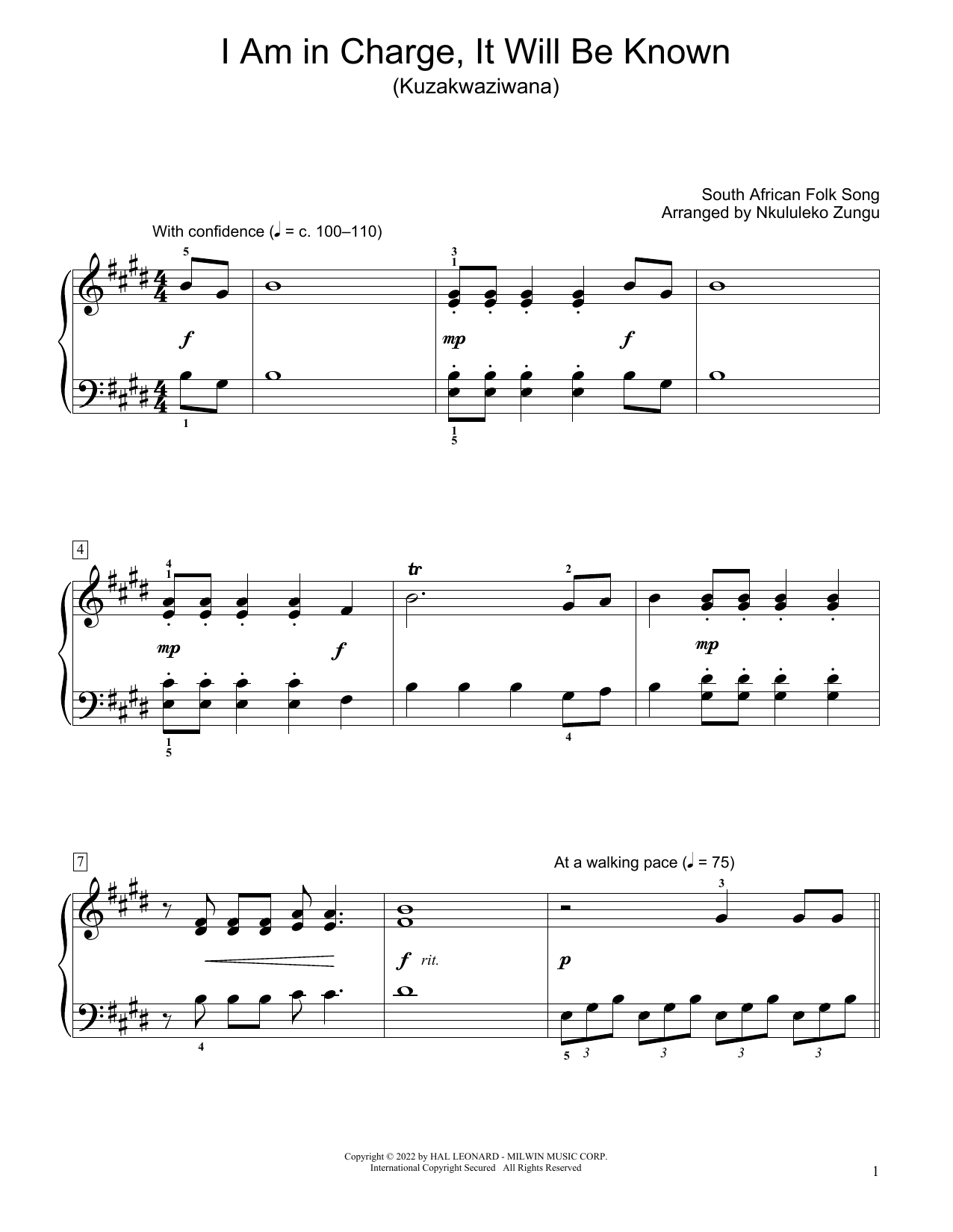 Produktbild zu: I Am In Charge, It Will Be Known (Kuzakwaziwana) (arr. Nkululeko Zungu)