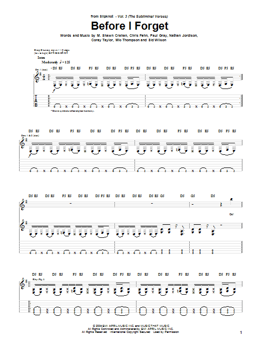 Produktgalerie: Seite 1 von 1 Before I Forget, Slipknot, Gitarre