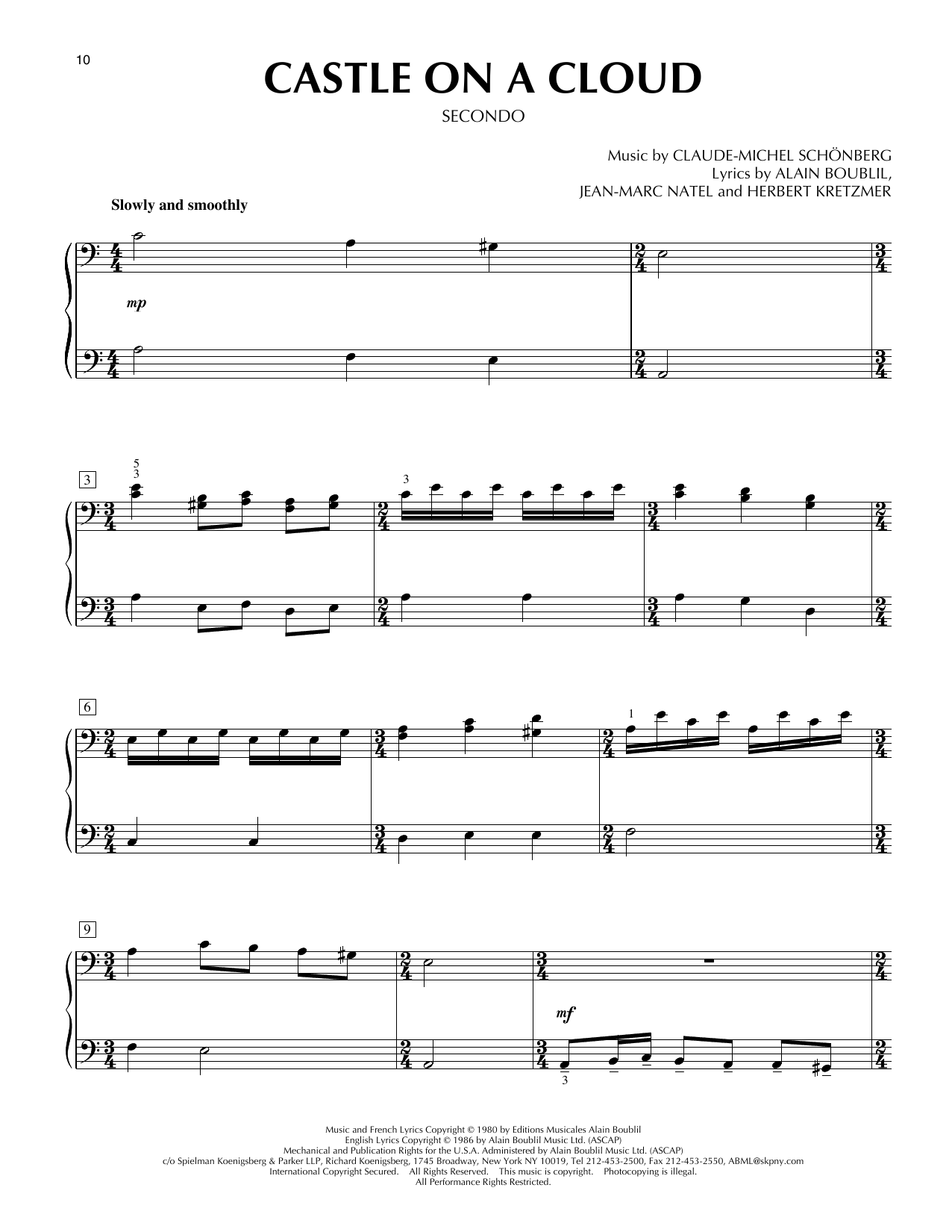 Produktgalerie: Seite 1 von 1 Castle On A Cloud (from Les Miserables), Boublil & Schonberg, Klavier