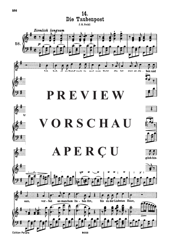 Product gallery: Page 2 of 5 Die Taubenpost D.957-14 (Schwanengesang), , High Voice and Piano