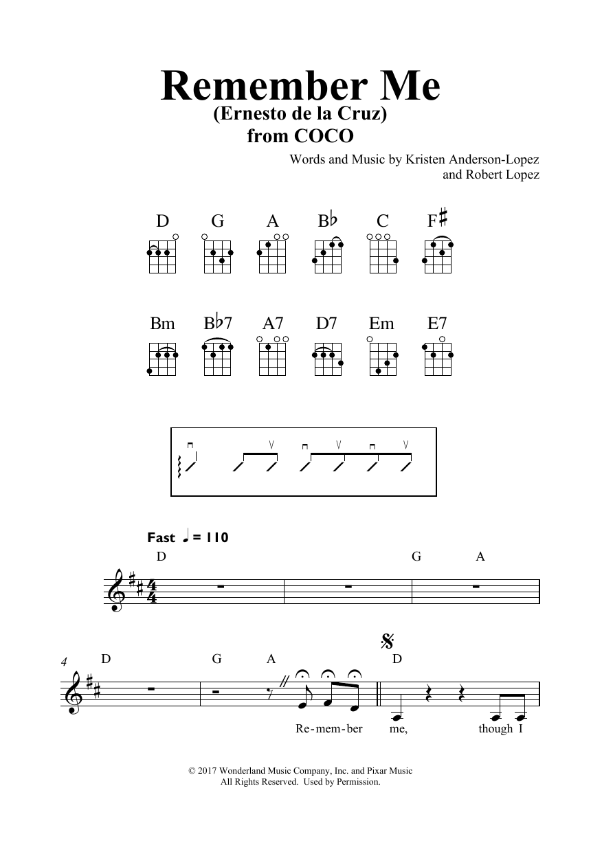 Produktbild zu:  Remember Me (Ernesto de la Cruz) (from Coco) - Kristen Anderson-Lopez & Robert Lopez