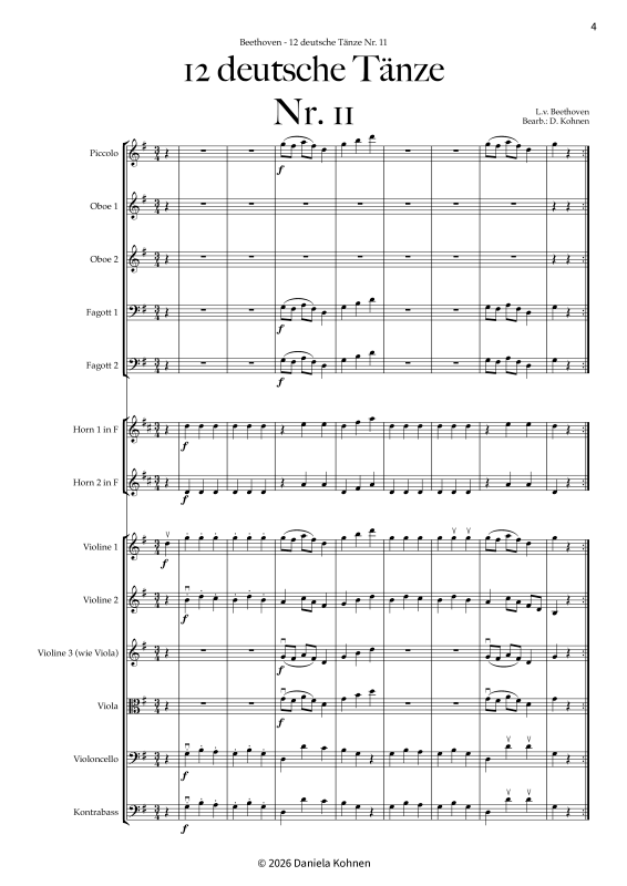 Produktgalerie: Seite 1 von 11 Deutscher Tanz Nr. 11, , Jugendkammerorchester