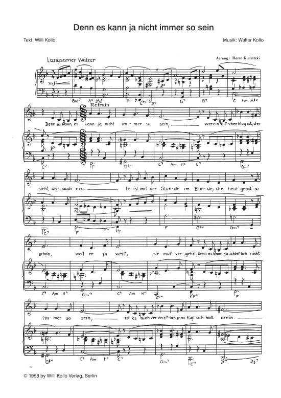 Produktbild zu: Denn es kann ja nicht immer so seinWalter Kollo (Langsamer Walzer)