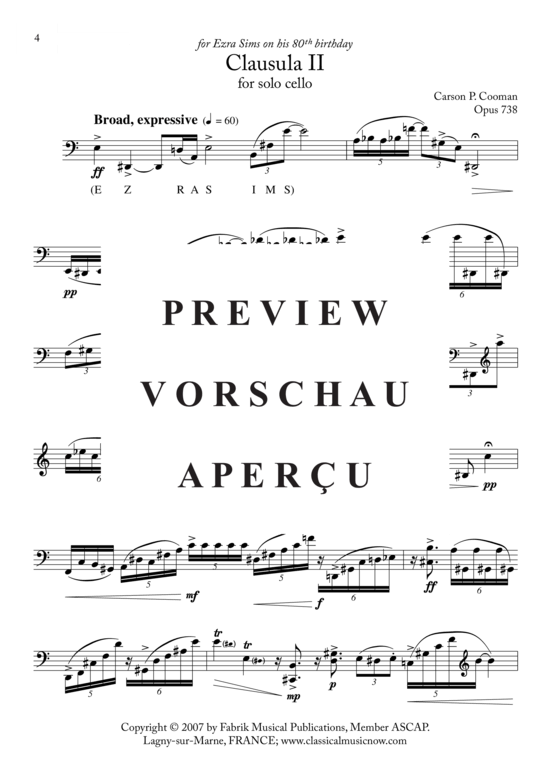 Produktgalerie: Seite 5 von 8 Clausula 1-III , , (Violoncello Solo)