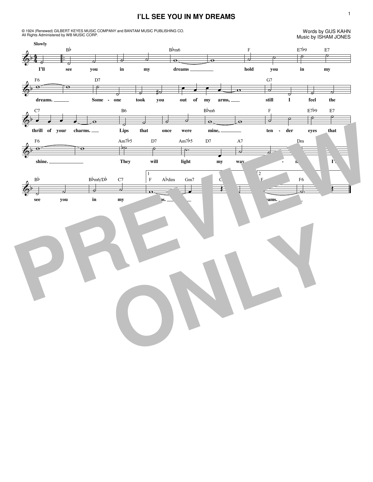 Product gallery: Page 1 of 1 I'll See You In My Dreams, Isham Jones