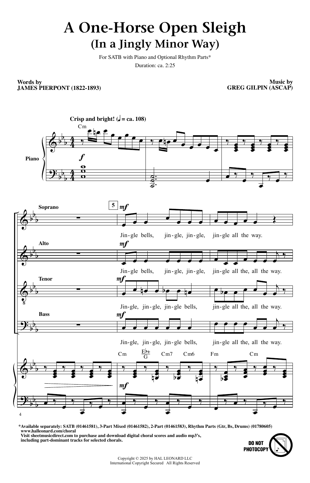 Produktgalerie: Seite 1 von 1 A One-Horse Open Sleigh (In A Jingly Minor Way), Greg Gilpin, Chor