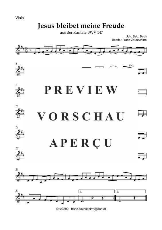 Produktgalerie: Seite 5 von 8 Jesus bleibet meine Freude, , Viola und Akkordeon