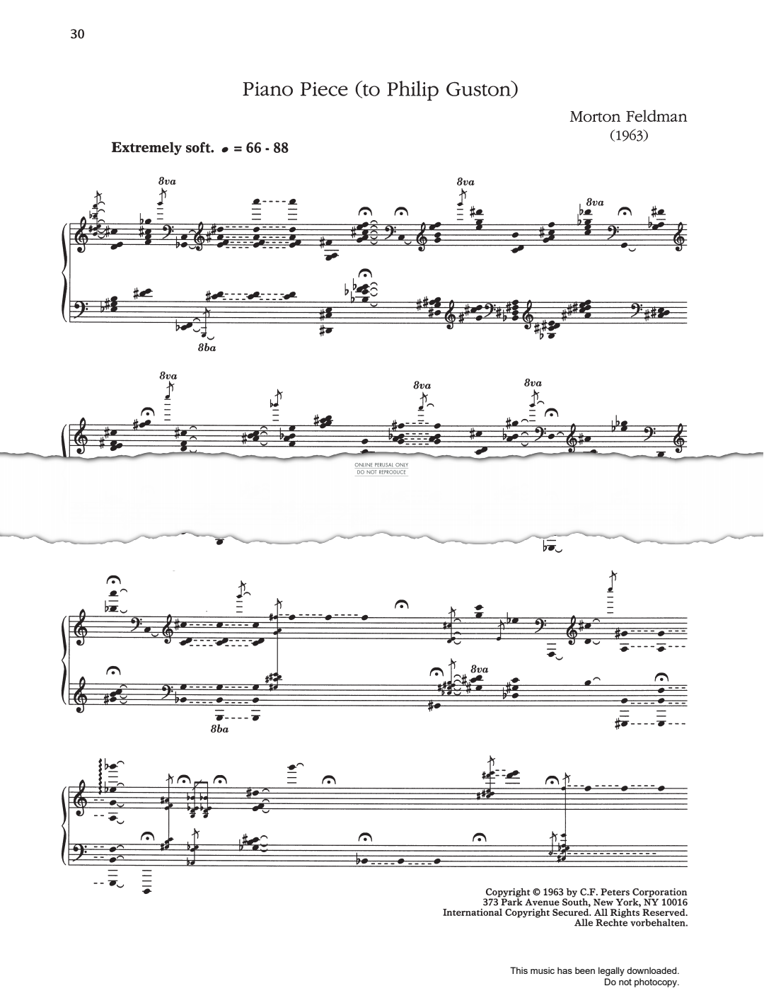 Produktbild zu: Piano Piece (To Philip Guston)