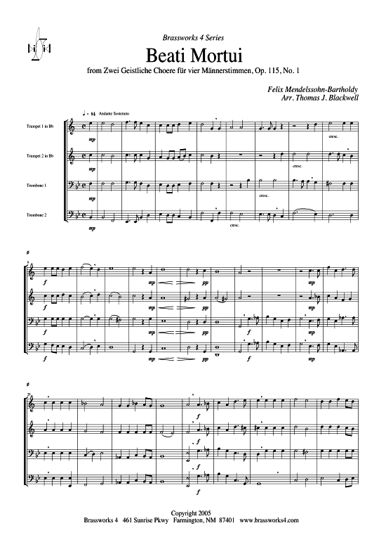 Produktbild zu: Beati MortuiFelix von Mendelssohn-Bartholdy (Op. 115, Nr. 1