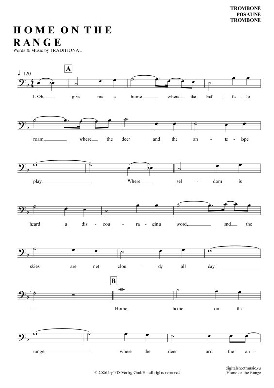 Product picture to: Home On The RangeAmerican Folk Song