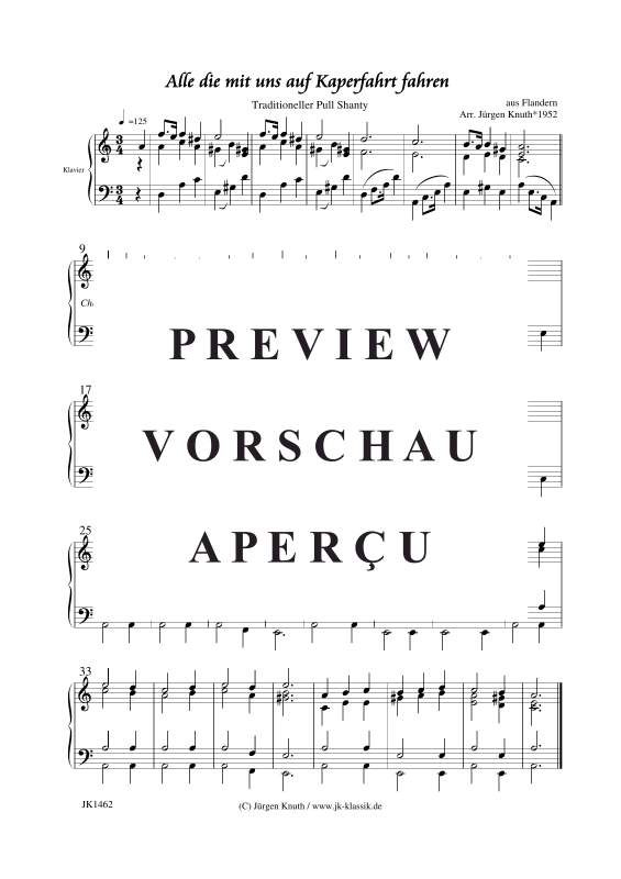 Produktgalerie: Seite 5 von 5 Alle die mit uns auf Kaperfahrt fahren, , Männerchor + Klavier