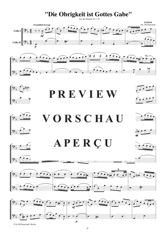 Produktgalerie: Seite 2 von 3 Arie aus der Kantate Nr.119 für zwei Celli, , 