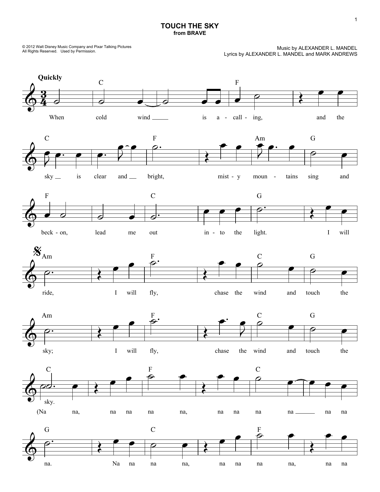 Produktbild zu: Touch The Sky (From Brave)