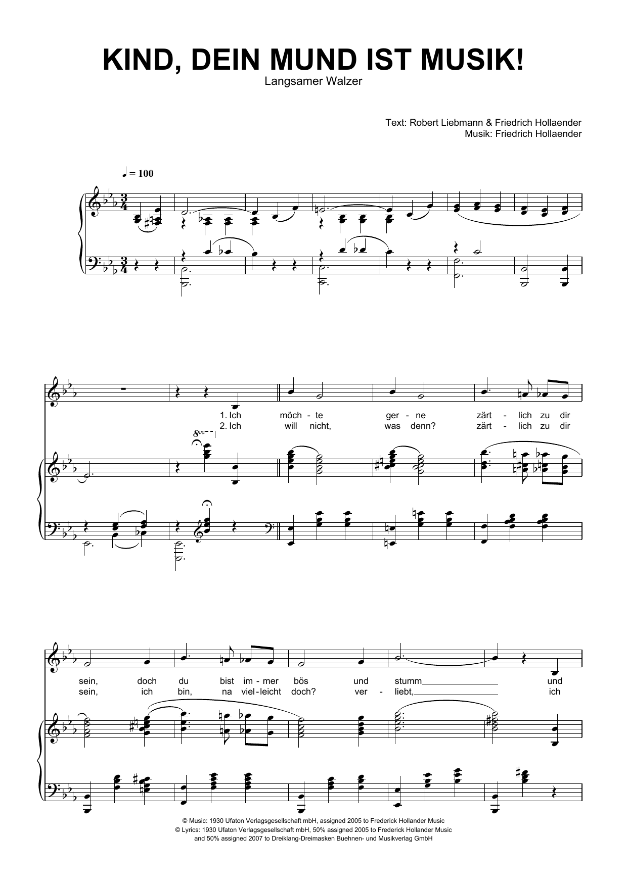 Product gallery: Page 1 of 1 Kind, Dein Mund Ist Musik!, Friedrich Hollaender