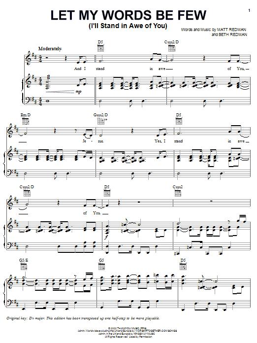 Produktbild zu: Let My Words Be Few (I'll Stand In Awe Of You)
