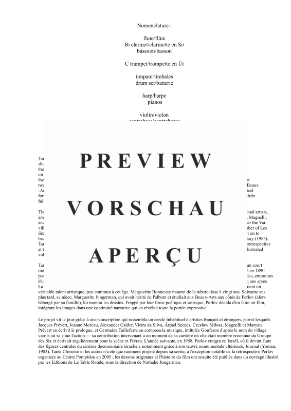 Produktgalerie: Seite 3 von 11 Gonfaron or Tante Chinoise et Les Autre, , Flöte, B-Klarinette, Fagott, Trompete in C, Pauken, Schlagzeug, Harfe, Klavier, Violine, Kontrabass