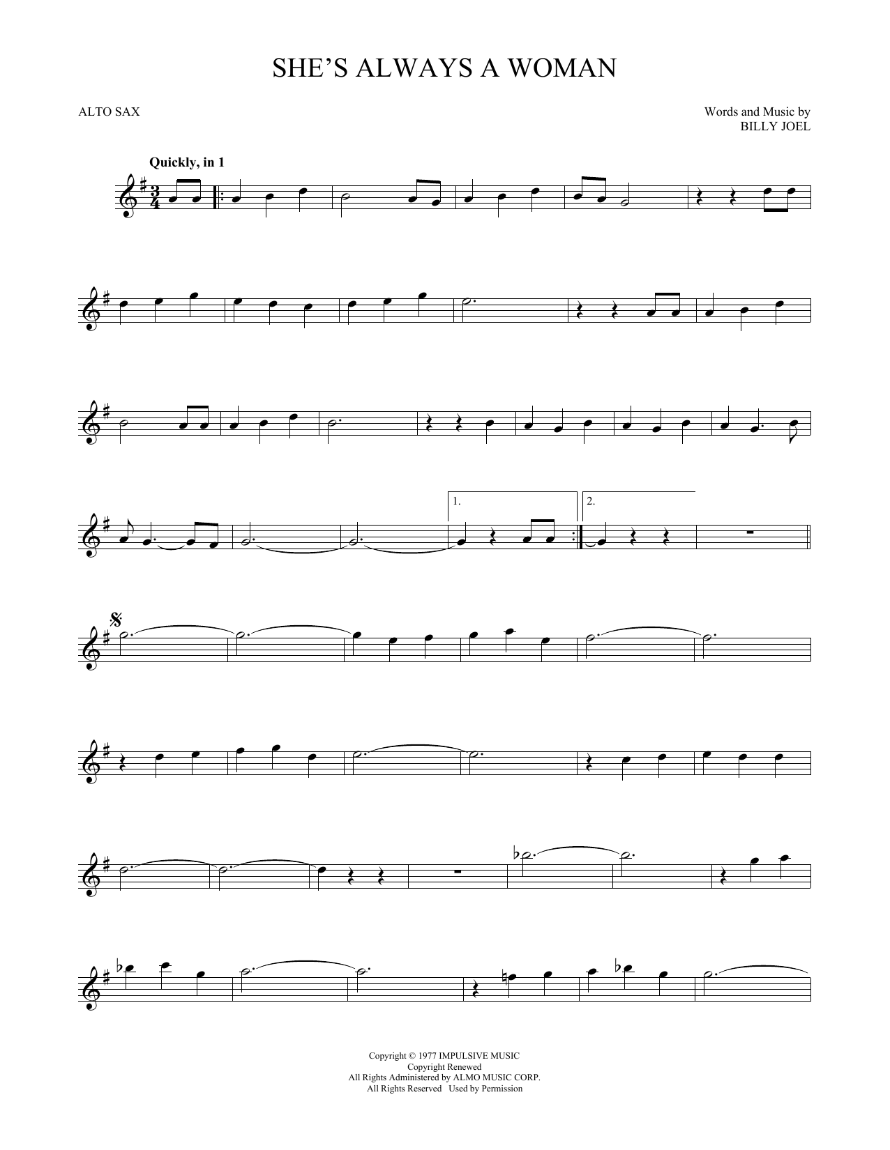 Product gallery: Page 1 of 1 She's Always A Woman, Billy Joel