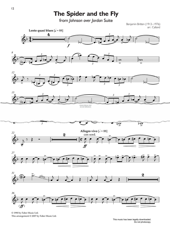 Produktgalerie: Seite 1 von 1 The Spider and the Fly, Benjamin Britten, Klavier, Trompete